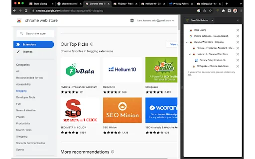 Tree Tab Sidebar ডাউনলোড করুন – ট্যাব ম্যানেজমেন্টের নতুন অভিজ্ঞতা - Screenshot 1